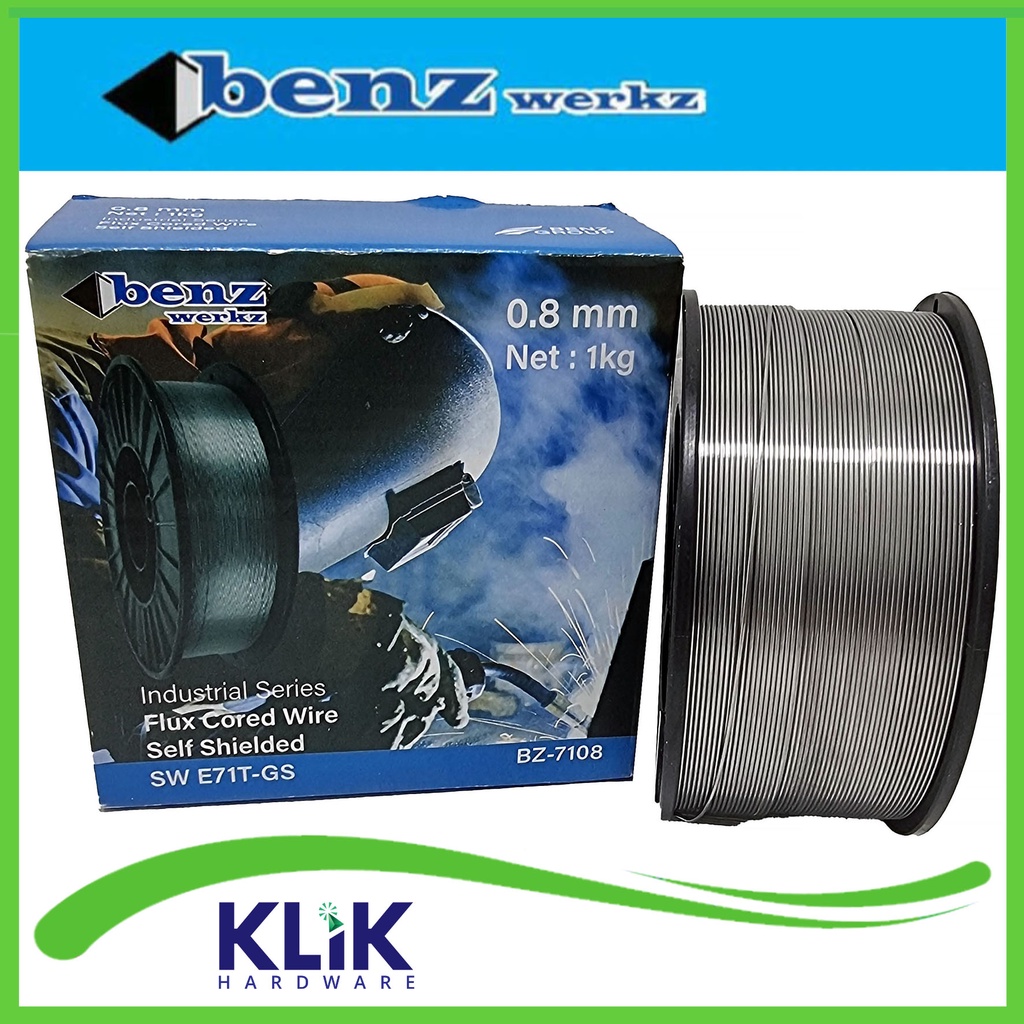 Benz Kawat Las Mesin MIG Flux Core 0.8 mm Migi CO2 Tanpa Gas 1 kg