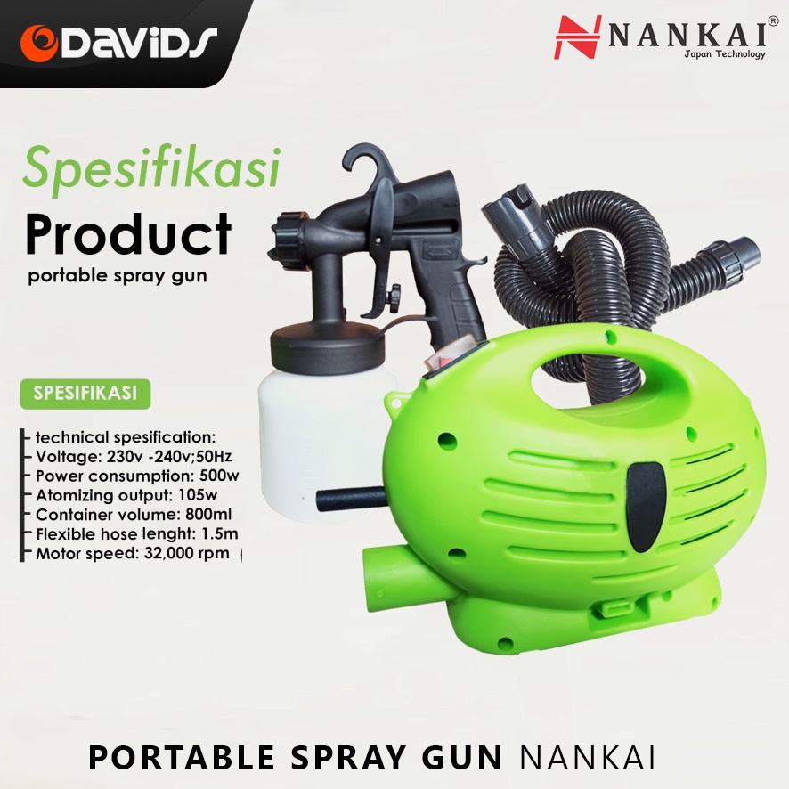 Spray Gun Elektrik Semprotan Cat Kompresor Mesin Sprayer Nankai