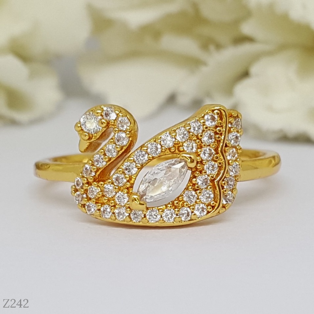 PGX Cincin Xuping Wanita Perhiasan Lapis Emas Aksesoris Fashion Premium - Z242