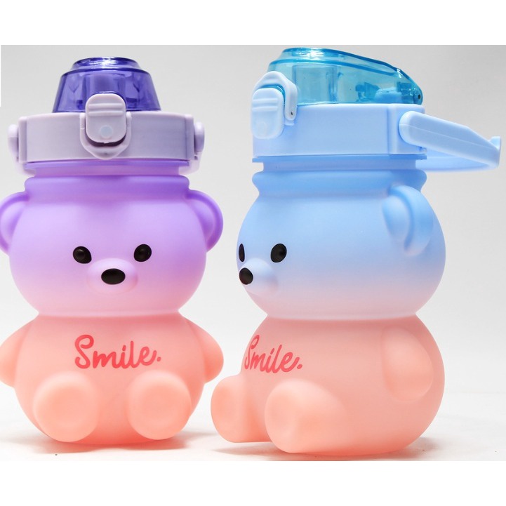 Adda Home - Botol Minum Anak Motivasi Gemoy Gradasi 3D Viral Panda Bear Gradasi Warna 1000 ML BPA Free