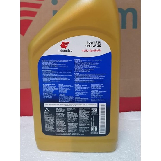 oli mesin gasoline 5w30 full synthetic idemitsu
