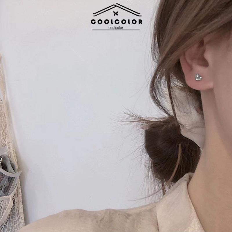 COD❤️Fashion Anting Mini Kecil Sederhana Perhiasan Telinga Logam Berbentuk Hati Manis Sederhana Wanita- cl