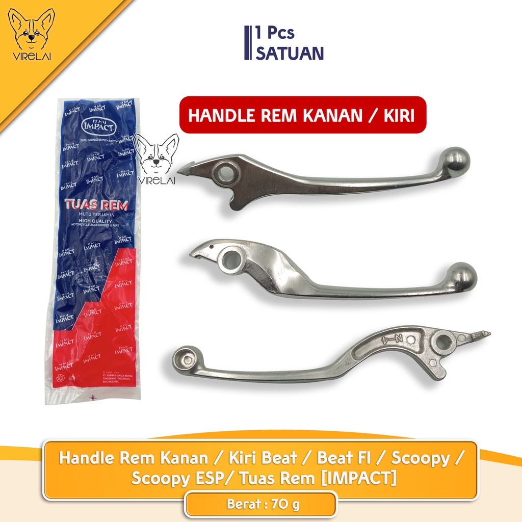 Handel Rem Kanan / Kiri Beat / Beat FI / Scoopy / Scoopy ESP / PCX 150 / Lever Steering Handle [IMPACT]