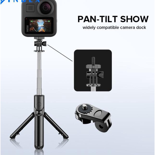 INBEX S03S Tongsis Bluetooth Led Selfie Stick Remote Bright Tripod