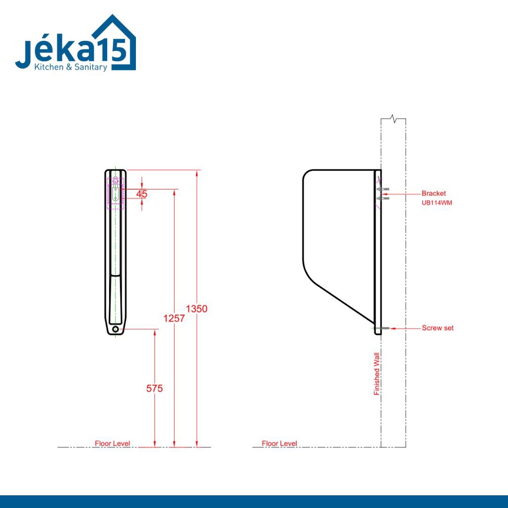 Trilliunware Urinal Divider / Partisi Urinal / Penyekat Urinal