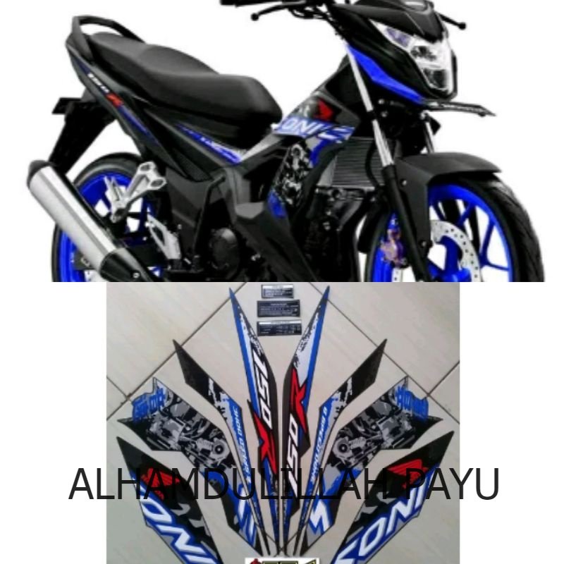 STRIPING HONDA SONIC 2019 150R SE BIRU POLET