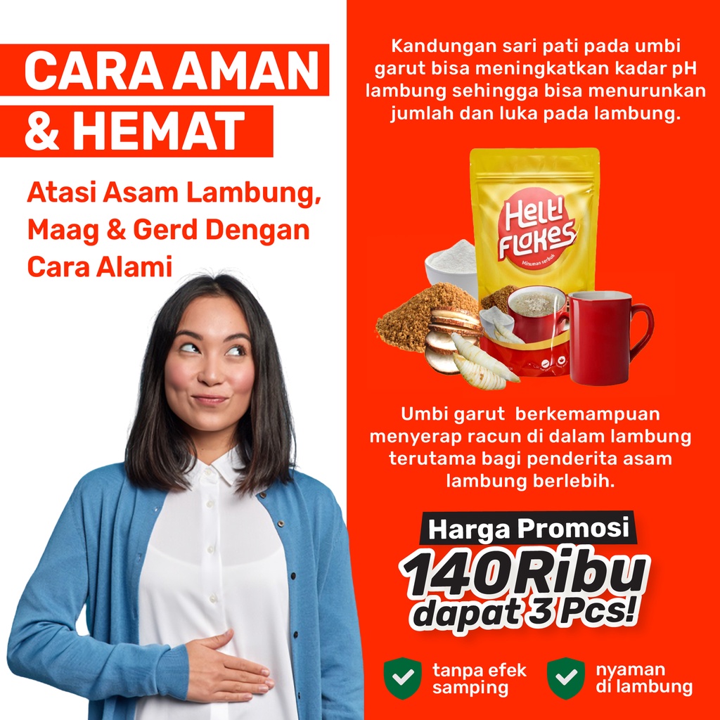 

HELTIFLAKES Sereal Umbi Garut / Nutrisi Makanan Penurun Asam Lambung / Cepat Kenyang Dan Tidak Menimbulkan Kantuk / Sereal