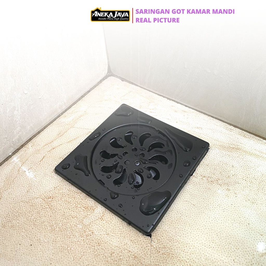 Saringan Got Kamar Mandi Floor Drain Stainlees Pembuangan Air Kamar Mandi - Silver Hitam