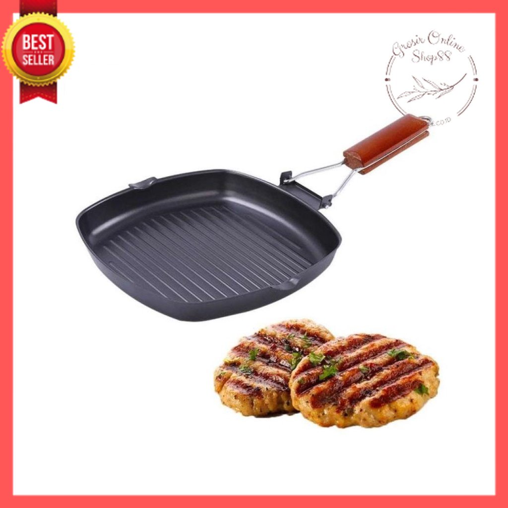 GOS A307 -Square grill pan 20cm Teflon Lipat