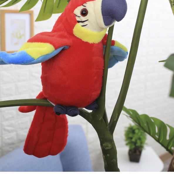 Boneka Burung Beo Peniru Suara/Burung Beo Bisa Bicara/ boneka Talking - Biru