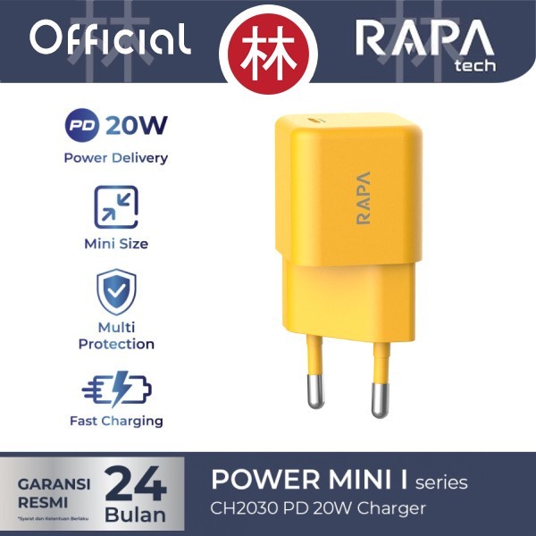 RAPAtech CH2030 &amp; DC1013 - PD20W Charger 20W &amp; USB-C to USB-C Cable QC