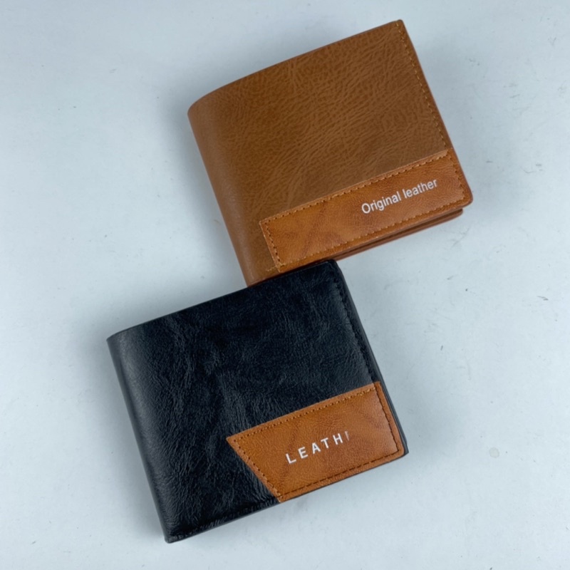 DOMPET PRIA KULIT SINTETIS DOMPET LIPAT MINI DOMPET PRIA BAHAN PU LEATHER