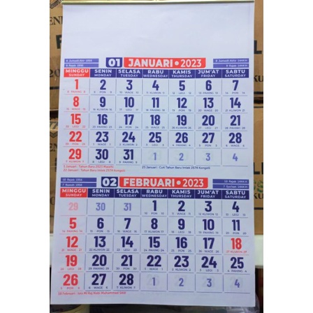 Kalender Dwibulan 2023 Kalender kerja 2 bulanan 2023 isi 12 bulan
