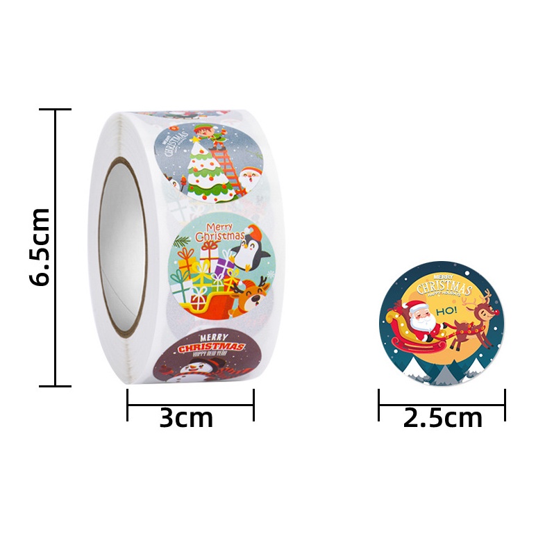 500PCS 1ROLL STICKER MERRY CHRISTMAS / STIKER LABEL NATAL XMAS GULUNG ROLL ISI 500PCS LIMITED