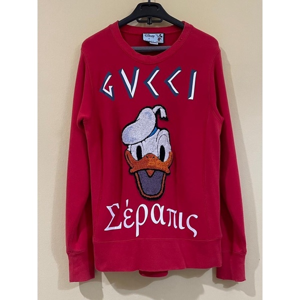 Gucci Disney Donald ripped red crewneck