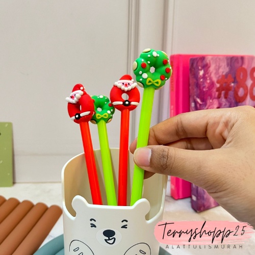 

Pulpen Gel Donat Natal Lucu Pen Gel Christmas Bentuk Santa Claus Imut
