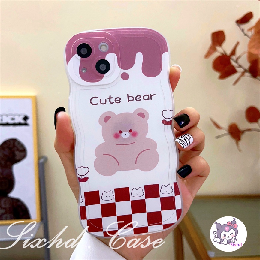 Soft Case Motif Kartun Beruang Untuk OPPO A57 A77s A76 A96 A55 A16K A15 A16 A74 A53 A33 A31 A9 A5 A5s Reno 8T 8Z 7Z 6Z 5Z A92 A93 A92 A94 Cover Penutup Mesin Cuci