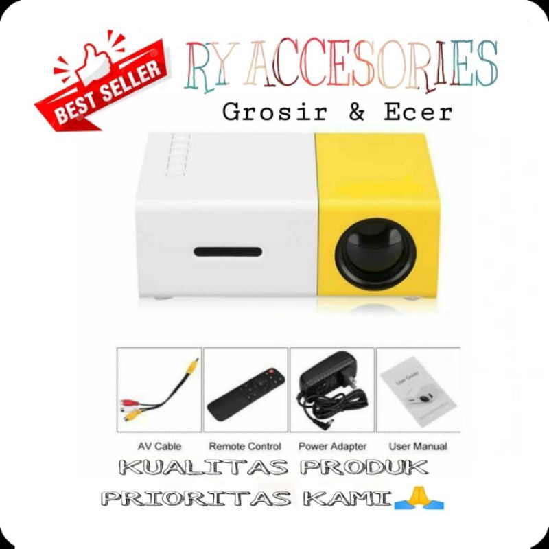 RY - Projector mini / mini proyektor home LED YG300 / YG-300 / YG 300 LCD Portable murah Proyektor m