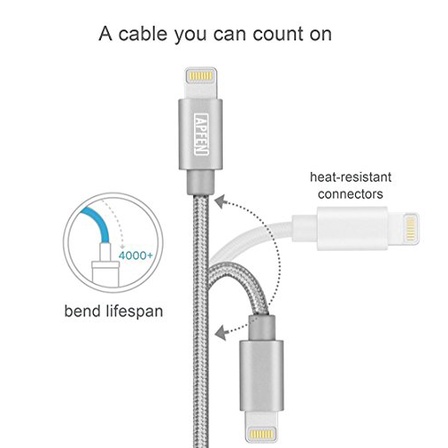 Panjang 3m Durable Nylon Fast Charge Iphone Kabel Data Lightning