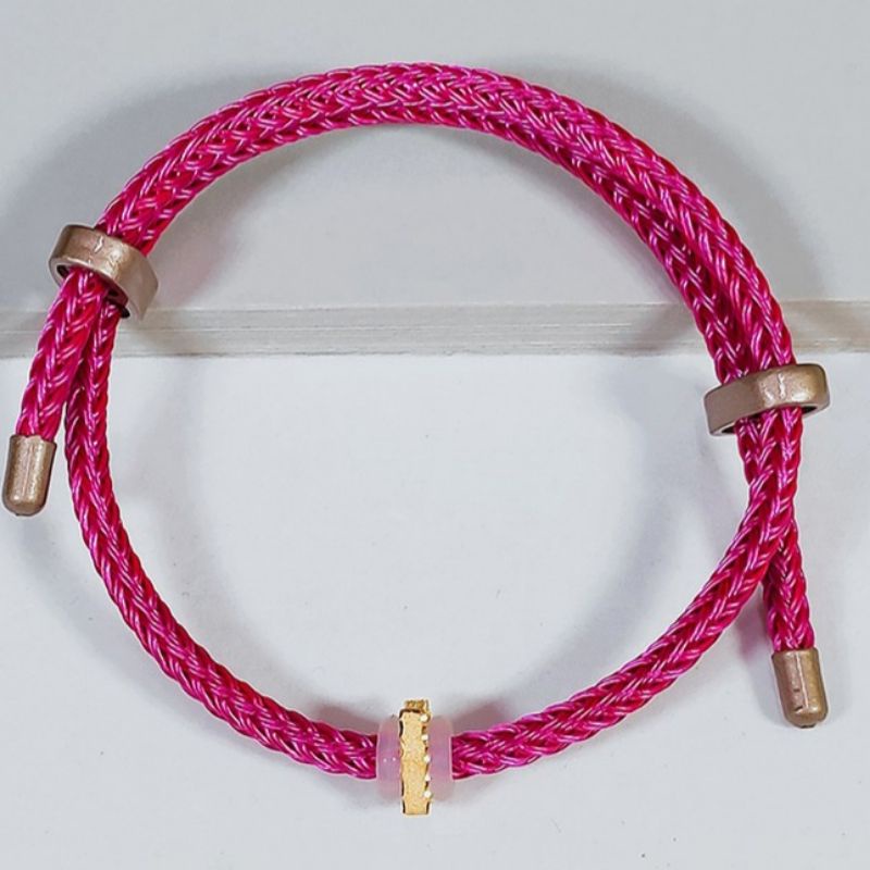 Gelang Tali Liontin Huruf i Balok Koleksi Josean Elegant Emas Asli