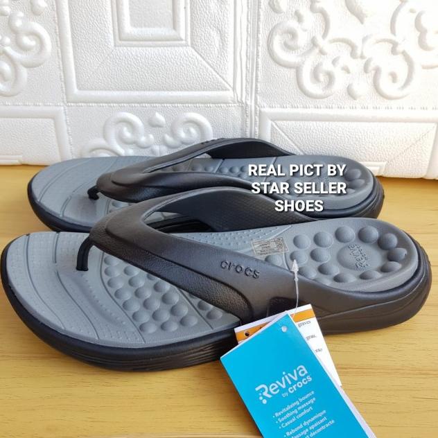 CROCS / SANDAL CROCS REVIVA FLIP ORIGINAL - putih tosca, 36