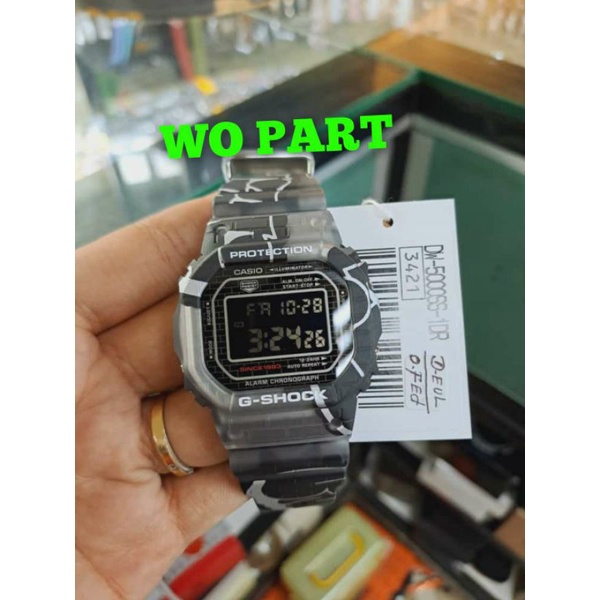 casio G-SHOCK DW-5000SS-1DR jam tangan pria digital original transparan DW5000SS