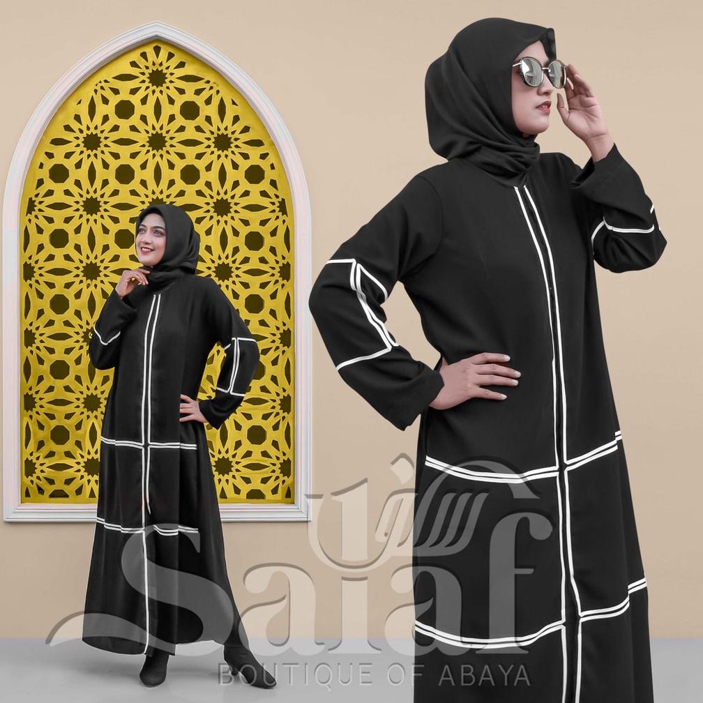 PRODUK- EXCLUSIVE CASUAL ABAYA HITAM TURKEY BAHAN JETBLACK LEMBUT KWALITAS BOUTIQUE ARAB ABAYA BASIC