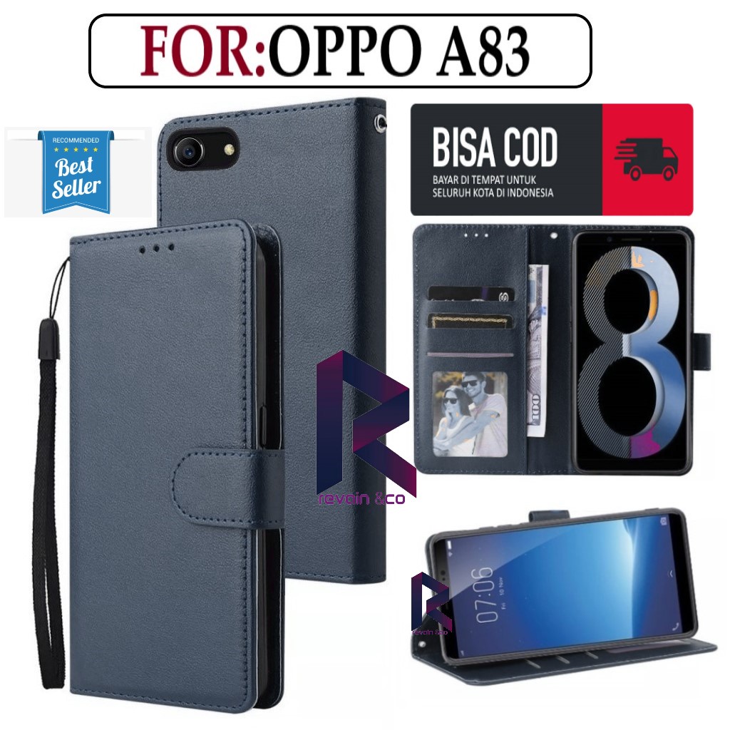 CASE OPPO A83 FLIP WALLET LEATHER KULIT PREMIUM SARUNG BUKA TUTUP KESING HP FLIP CASE OPPO A83