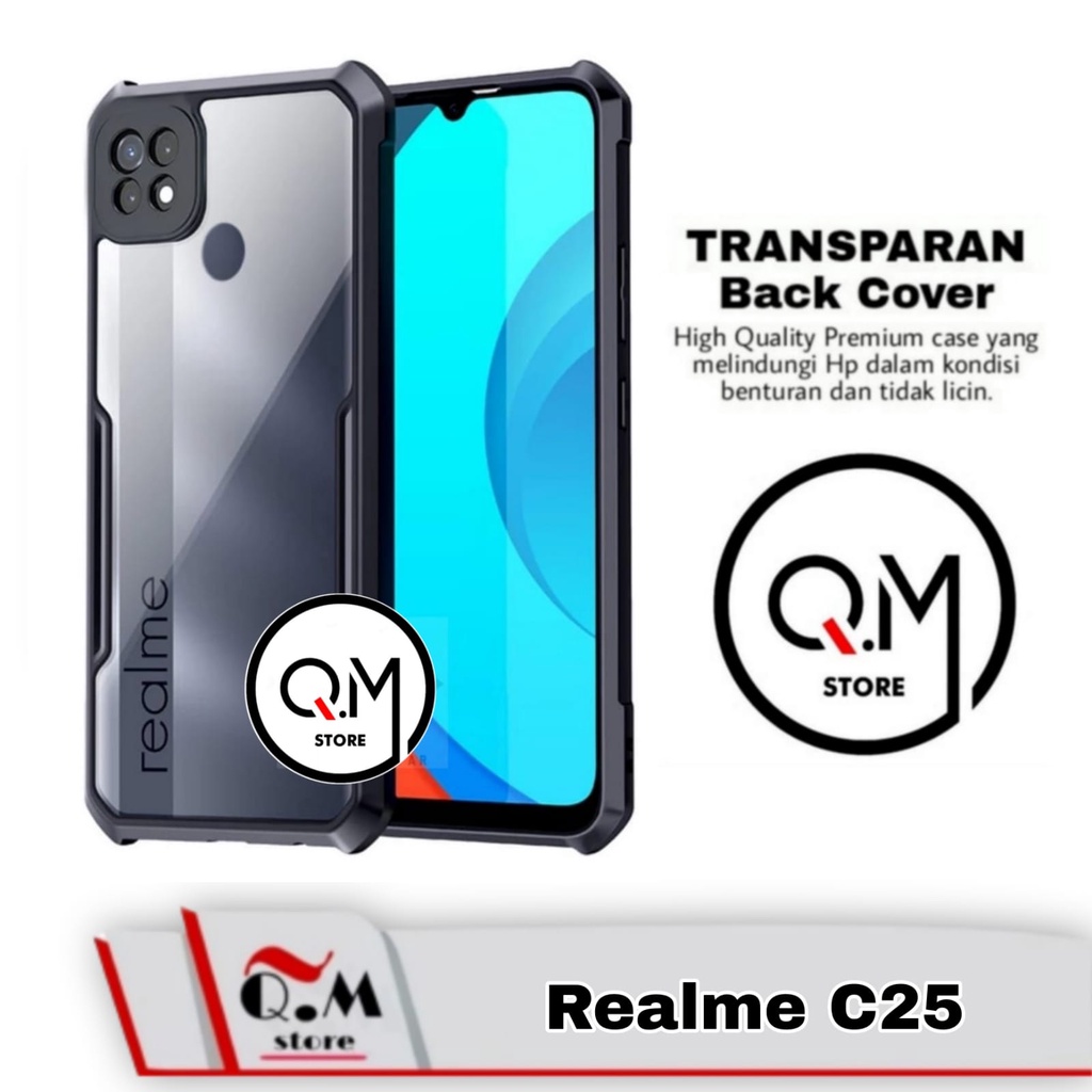 Case Realme C25 Shockproof Transparent Armor Casing Pelindung Back Cover