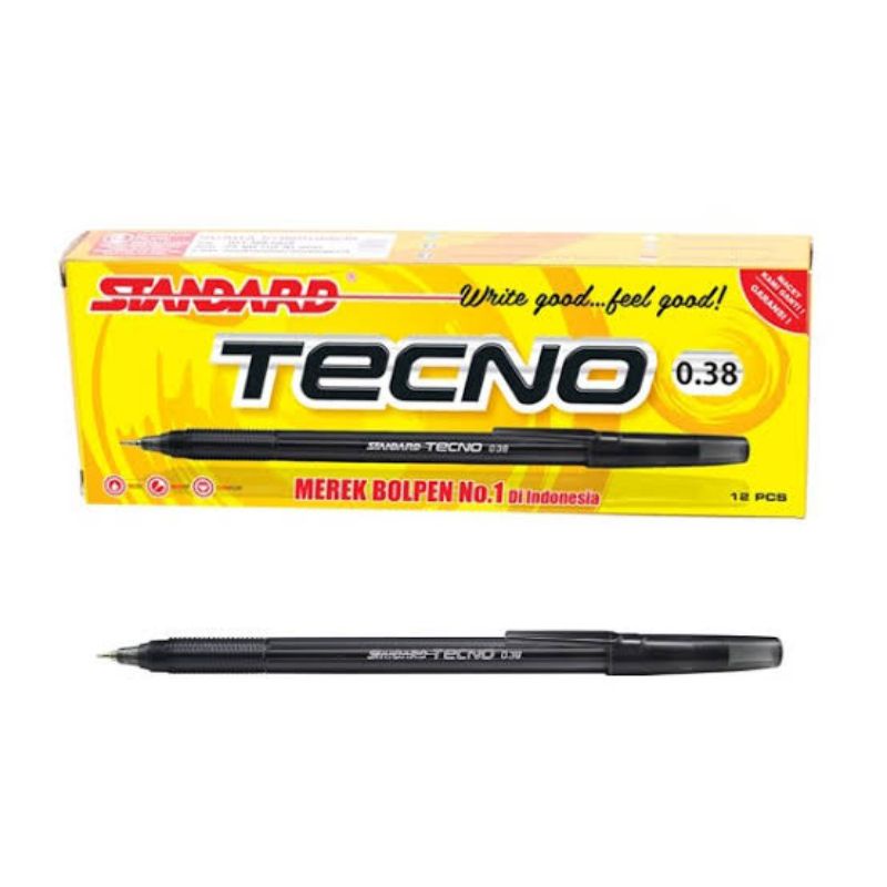 

Pulpen Tecno 0.38 Hitam Standard Isi 12 Pcs