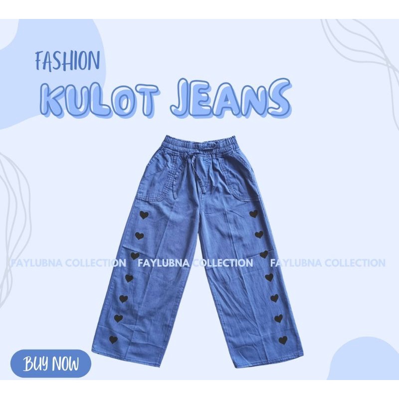 KULOT JEANS ANAK 4-16 THN/BASIC PALAZO ANAK