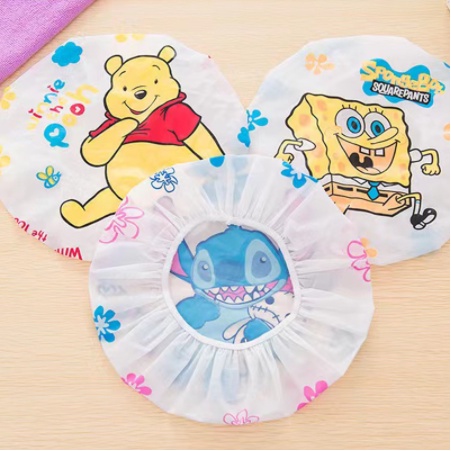 Shower Cap Karakter - Topi Mandi Topi Keramas Karakter Cartoon Penutup Kepala Karakter Kartun