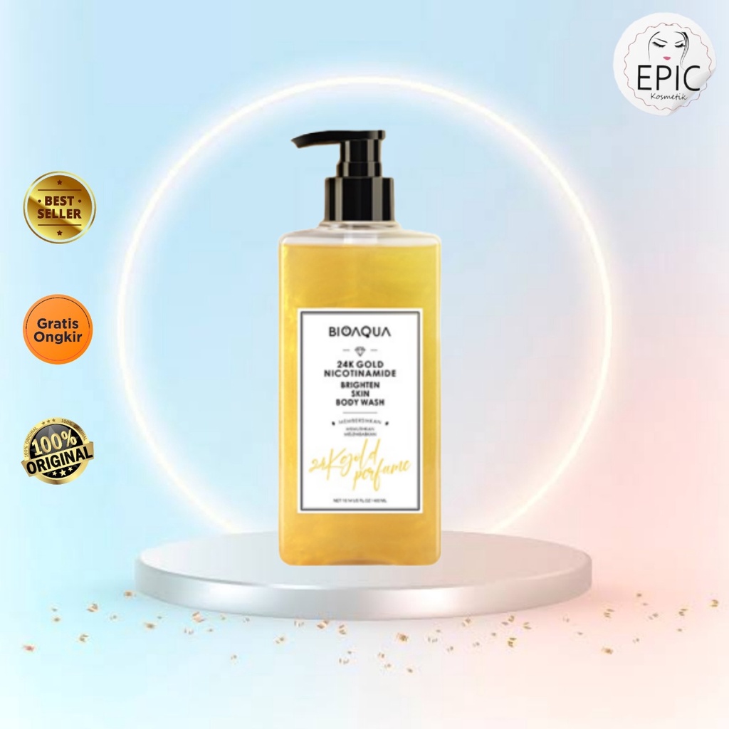 BIOAQUA 24K Gold Perfume Nicotinamide Brightenig Skin Body Wash 400ml / Epic Kosmetik