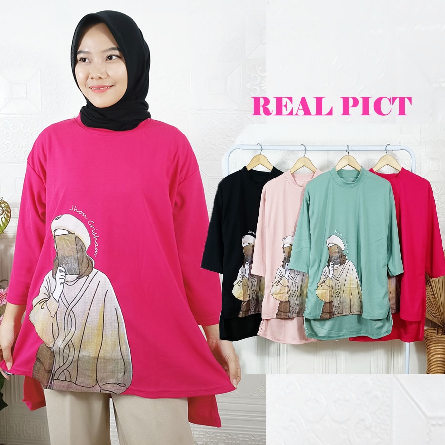 CARLINA JHON TUNIK EPHI X BASIC SIMPLE WANITA KAOS ATASAN OVERSIZE WOMEN