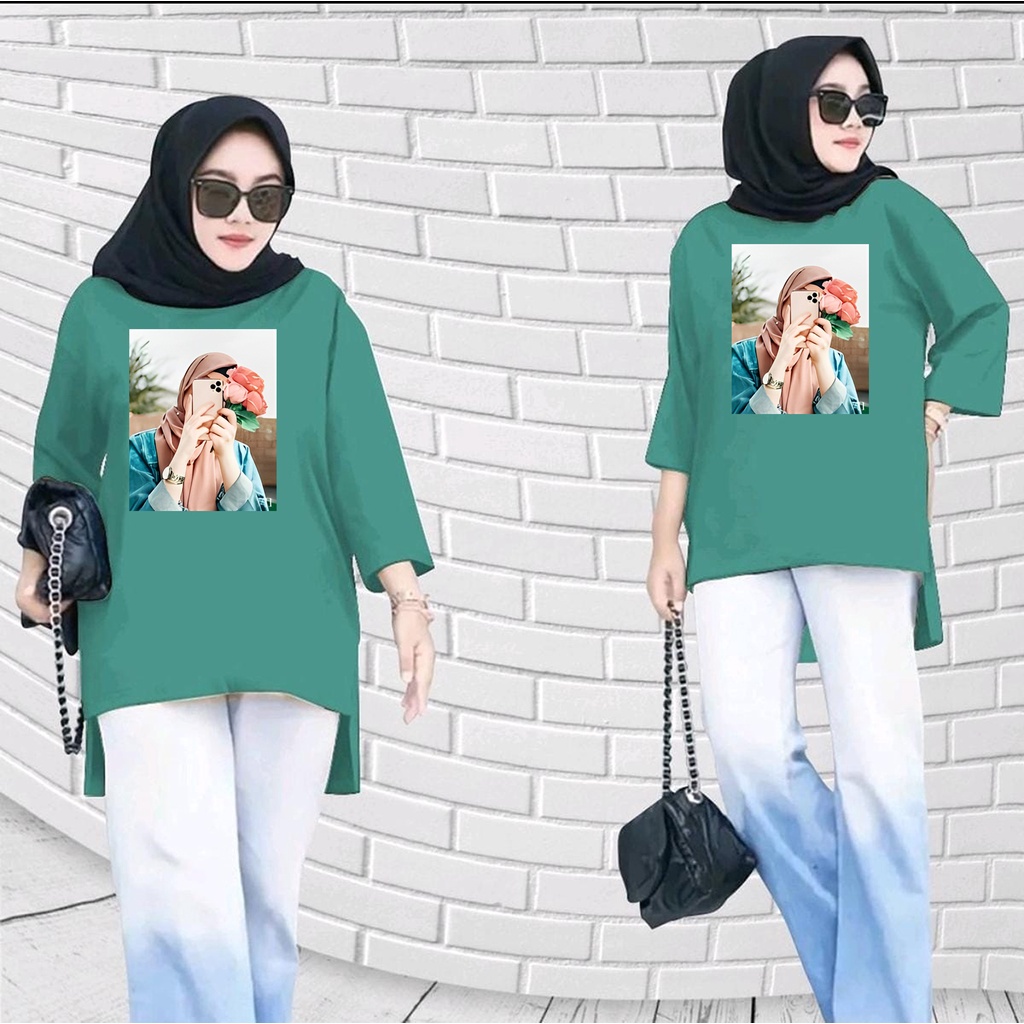 GSC - Long Tunik ANIME Girl Hijab's Cute 004 / Tunik Wanita Muslimah Crepe premium