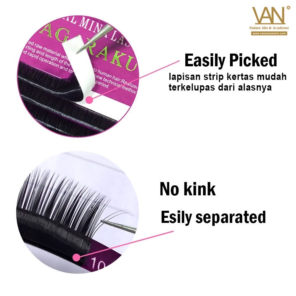 ORIGINAL NAGARAKU BULU MATA MINK LASHES EXTENSION 16 LINES LASHES TANAM BULU MATA EXTENSION