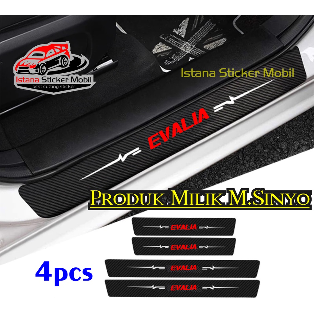 STICKER MOBIL EVALIA KARBON 3D PELINDUNG PIJAKAN MOBIL NISSAN EVALIA STIKER NISSAN EVALIA 4PCS