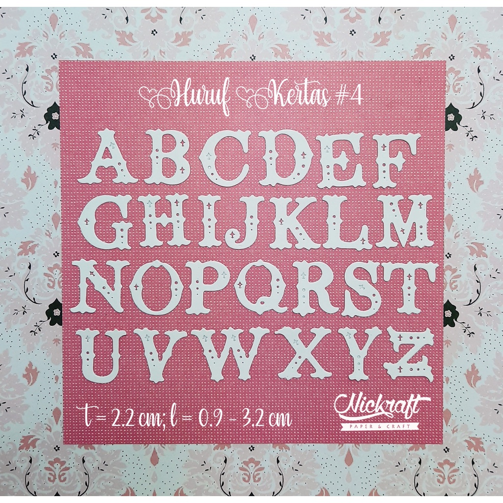 HURUF KERTAS #4 - Hiasan Scrapbook Nama Abjad Alfabet Tulisan Angka