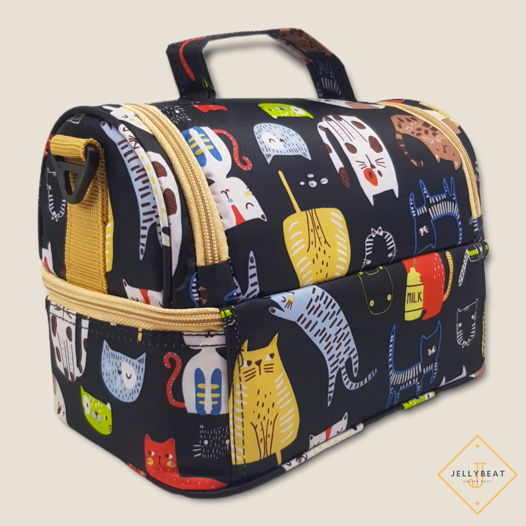 TAS SUSUN MEDIUM PREMIUM MOTIF - KUCING HITAM