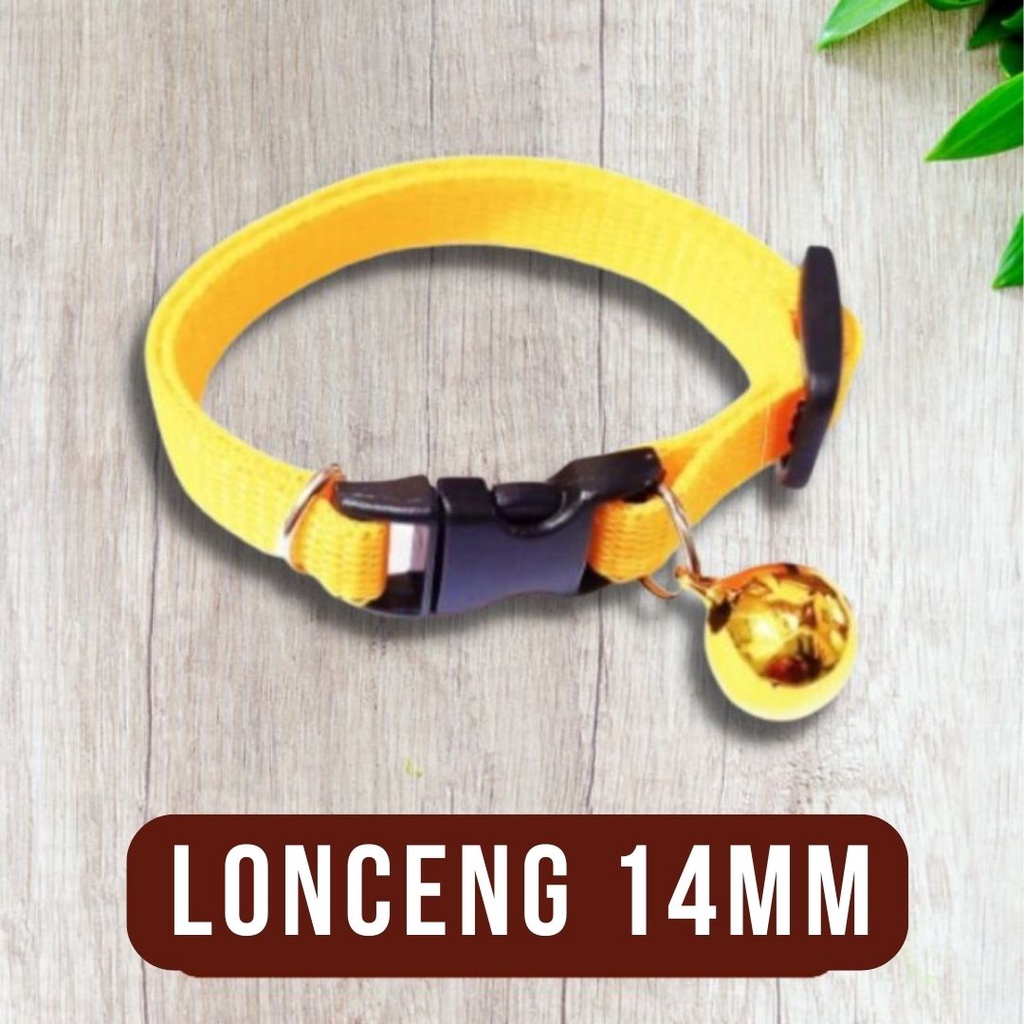 Kalung Lonceng 14mm Unik Kucing Tebal Premium Quality Kalung Lonceng Kucing Motif Polos FEFARM