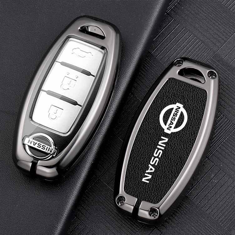 [Tersedia] Cover Casing Kunci Mobil Kulit Zinc Alloy Nissan All-New Almera Turbo Sylphy X-Trail Keyless 3tombol Keyless Remote Casing