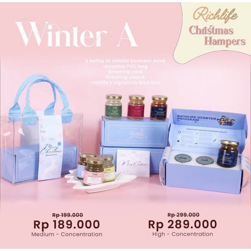 

Hampers winter A gift set isi 3 botol Richlifes birdnestdrink