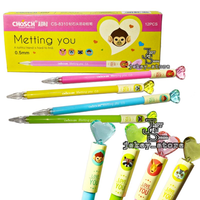 

Pensil Mekanik 0.5mm CS-8310 Chosch/ Mechanical Pencil/ Pensil Lucu / Pensil Cetekan/ Pensil Isi