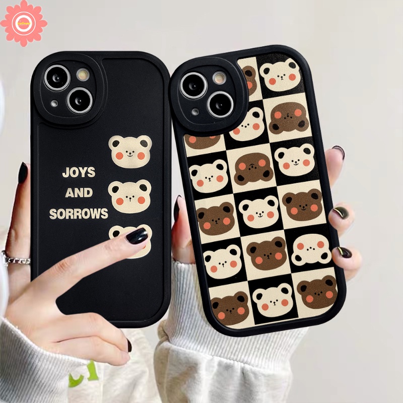 Soft Case TPU Motif Kartun Beruang Untuk iPhone 11 Pro MAX 6 6s 7 8 Plus 12 14 13 Pro MAX 14 Plus XR X XS MAX SE 2020