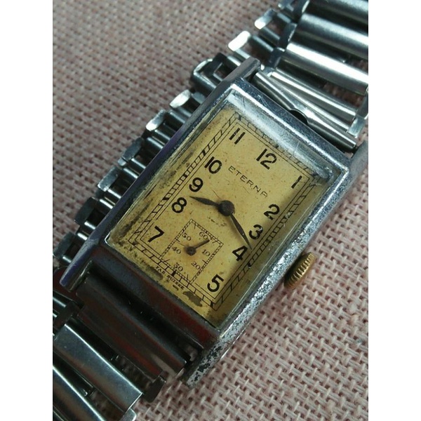 Eterna tank vintage watch jam tangan antik fab suisse sub second original langka arloji tua koleksi 
