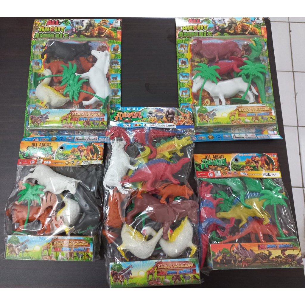 MAINAN DINOSAURUS ALL ABOUT BINATANG DINO SAPI KUDA SET PLASTIK WJS 151