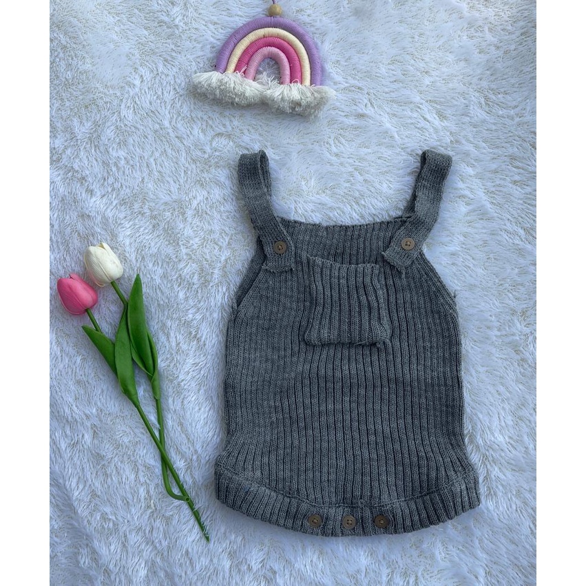 Overall Romper Newborn knit tebal