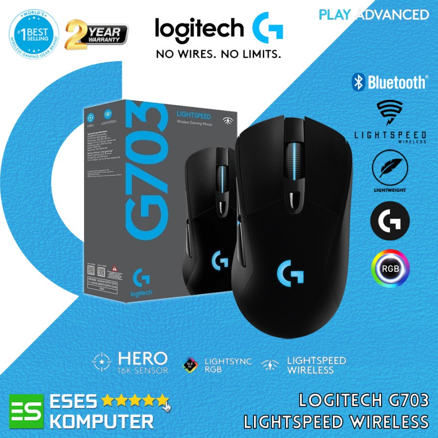 Mouse Logitech G703 Hero Lightspeed Wireless - Gaming - Garansi Resmi