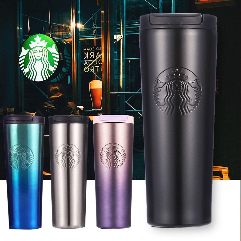 Tumbler Starbucks Termos Thermos Botol Minum Stainless Tumbler Siren Troy Starbucks Hitam Black