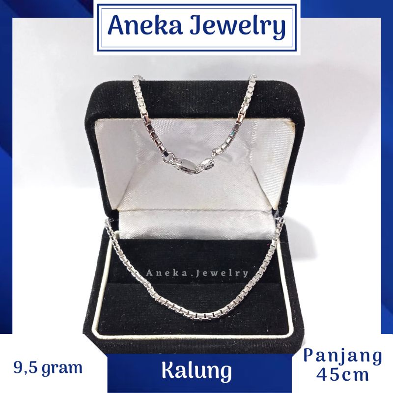 Kalung Italy Santa 9,5 gram, Perak 925, Sepuh Emas Putih